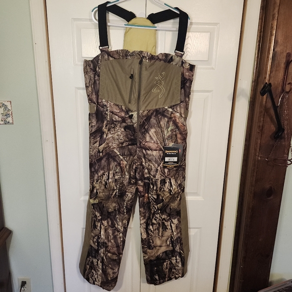 BROWNING Hells Canyon PRIMALOFT Insulated Hunting Mossy Oak Bibs WMS Size L NWT. - Picture 2 of 16